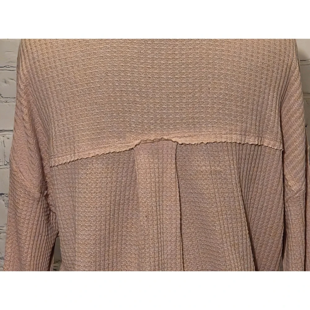 Altar'd State Womens Sz M (Oversized) Waffle Knit Tunic Top Dusty Rose - Picture 4 of 8